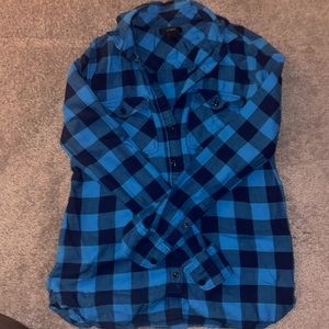 JCrew blue checkered button down